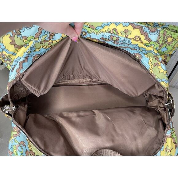 Kathy Van Zeeland Floral Pattern Large Duffle Bag Weekend Overnight Retro Print - Picture 6 of 12